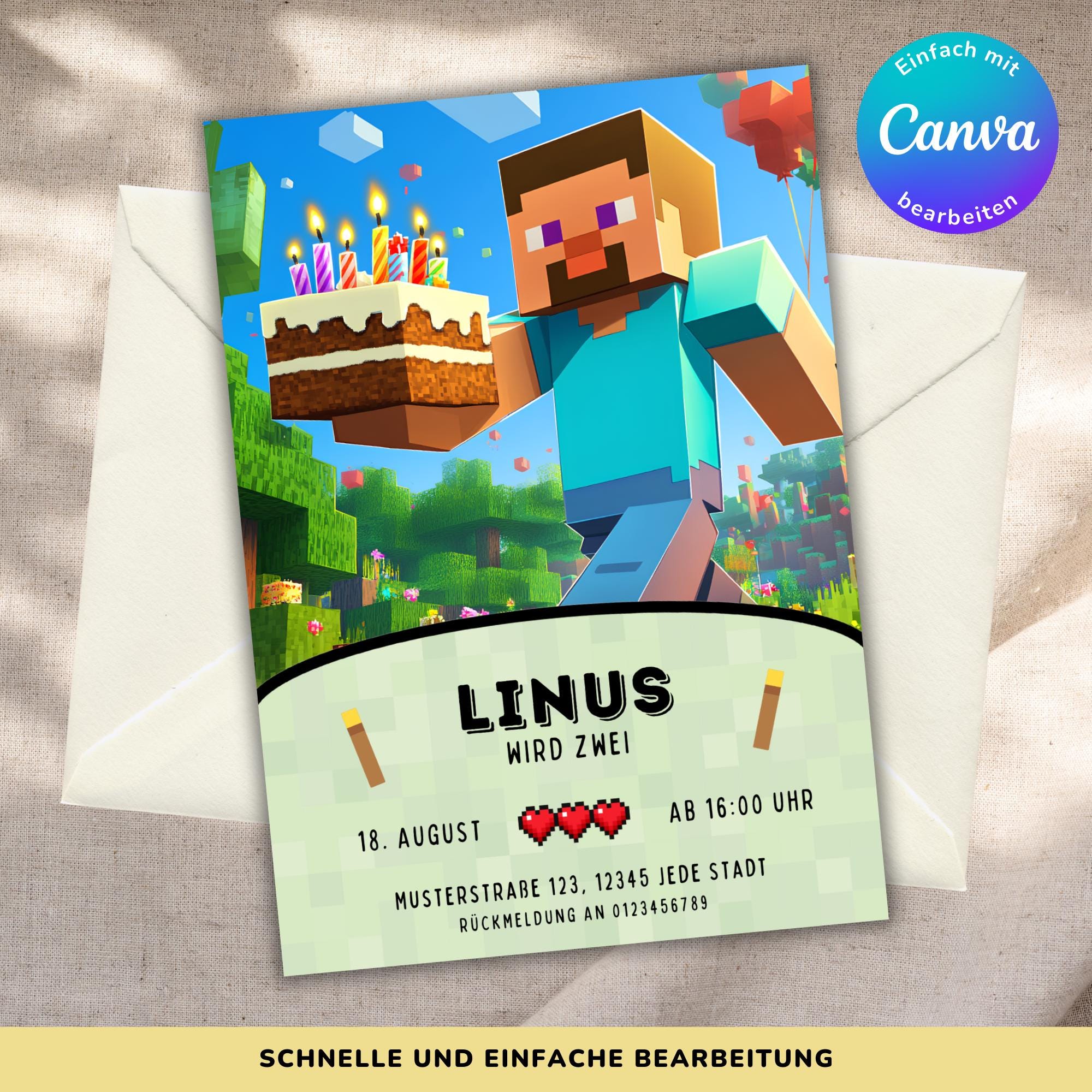 Minecraft Invite - A4 & 5x7