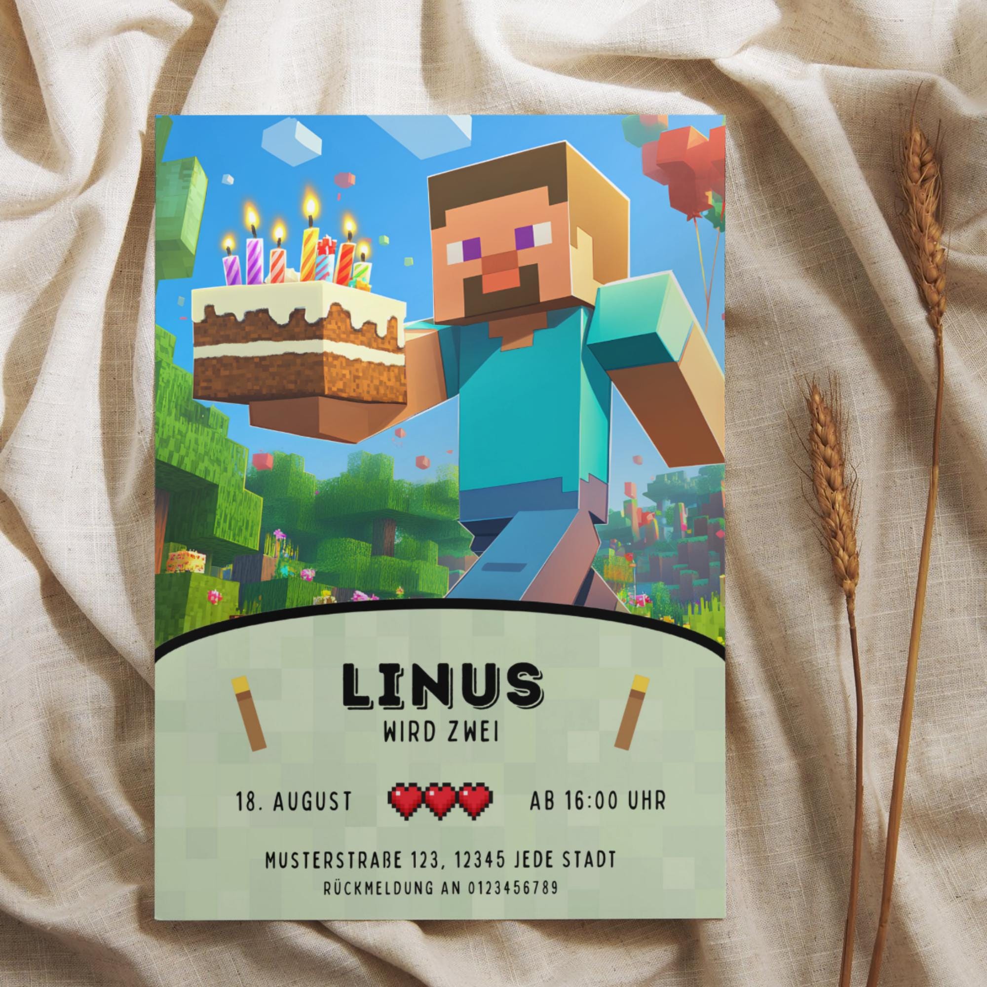 Minecraft Invite - A4 & 5x7