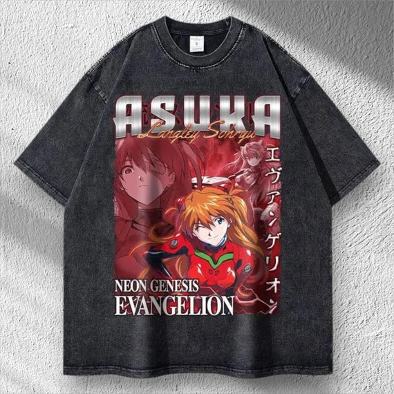 Evangelion T-shirt Vintage EVA Oversized Acid Washed Anime T-shirt