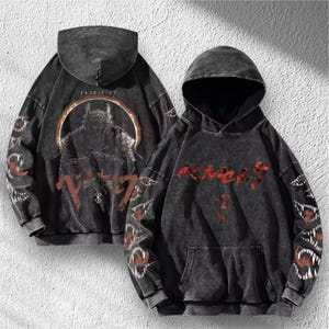 Sudadera con capucha vintage con dientes góticos lavados, estilo Harajuku Grunge Y2K, jersey de gran tamaño, estética retro, manga larga, ropa de calle roja, regalo de hip hop
