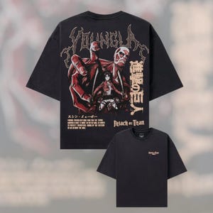 Camiseta vintage con la espada de Ataque a los Titanes de YOUNGLA / Camiseta AOT / Merchandising de anime / Regalo de manga japonés para él / Camisetas de fan de dibujos animados de anime nostálgicas