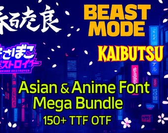 Asian Anime Font Mega Bundle | 150+ TTF OTF (Download)