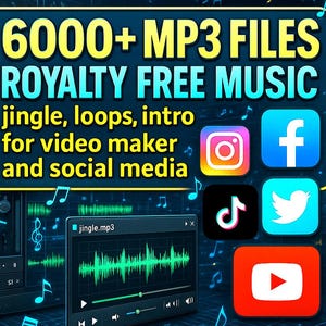 Royalty-Free Music Library: 6000+ MP3s for Video & Social Media (Digital Download)