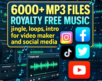 Royalty-Free Music Library: 6000+ MP3s for Video & Social Media (Digital Download)