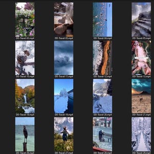 Puede incluir: Una colecci&oacute;n de 29 videoclips cortos que muestran varios destinos de viaje. Los clips presentan paisajes pintorescos, cascadas, monta&ntilde;as cubiertas de nieve y una variedad de maravillas naturales.