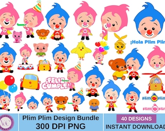 Plim Plim PNG Bundle, Cute Clown PNG Bundle, Cartoon Character Clipart, Birthday Party Digital Download, Funny Circus Clip Art Pack.