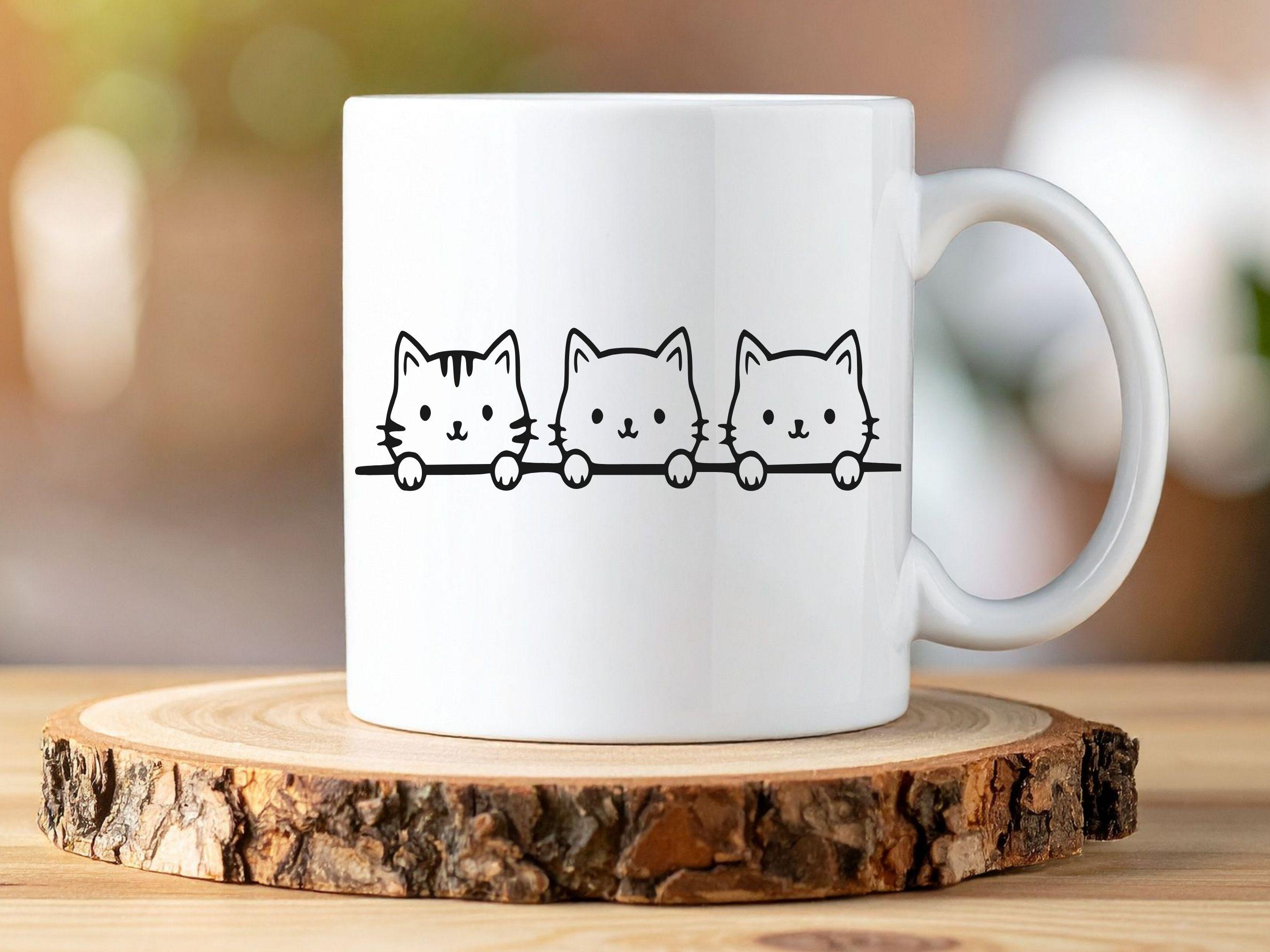 Cute Cats Line Divider SVG Bundle, Cat Divider SVG PNG, Kawaii Cat ...