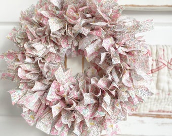 Liberty fabric rag wreath - made to order