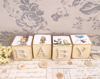 Winnie the Pooh decorative baby blocks ~ made to order