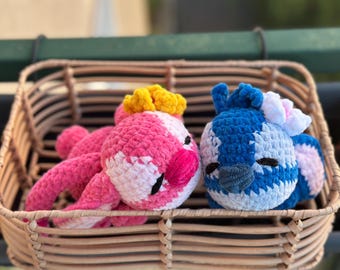 Sleeping Stitch & Angel Amigurumi digital pattern