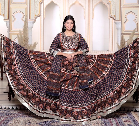 cotton rajasthani dress Handcrafted Elegance: Traditional Rajasthani Cotton Chaniya Choli