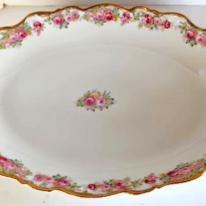 Antique Haviland Limoges Floral Platter Serving Tray Dish France