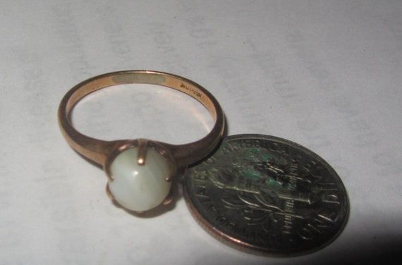 10k Yellow Gold Pearl Ladies Ring Size 6 - image 4