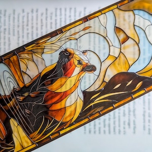 Capybara Stained Glass Bookmark | Transparent Clear Bookmark | Cute Animal Book Lover Gift | Chill Reader Accessory | Nature Gift | Glass