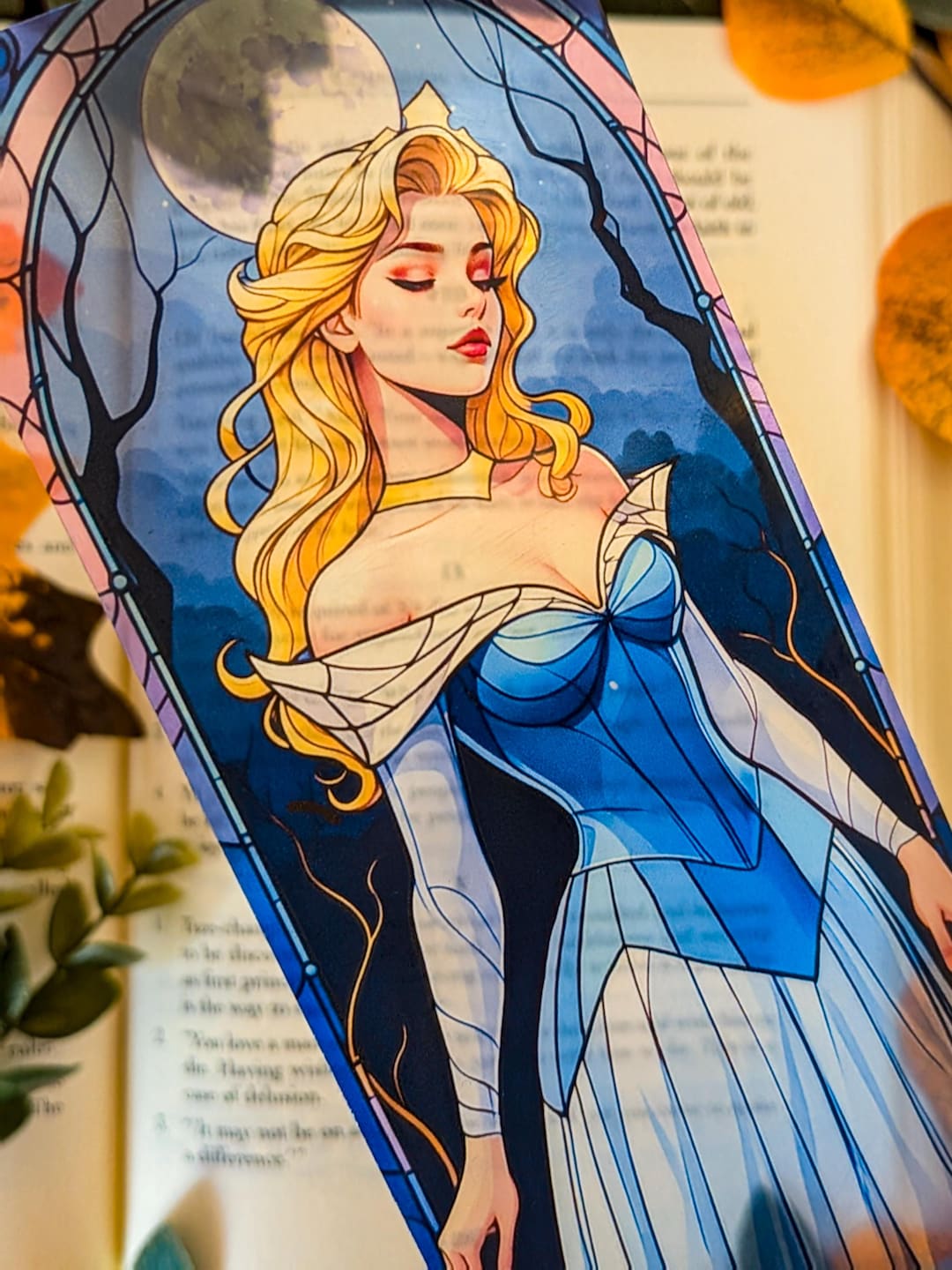 Sleeping Beauty Stained Glass Style Bookmark: Briar Rose, Fairy Tale ...