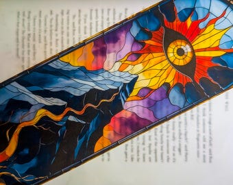 Bokmärke i målat glas: Dark Eye, gåva för fantasybokälskare