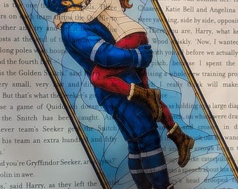 Hockey Romance Stained Glass Bookmark: Sport Bookish Gift
