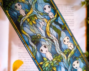 Anime Stained Glass Style Bookmark: Forest Spirits, Fantasy