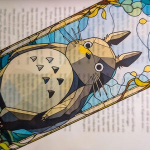 Anime Stained Glass Style Bookmark: Totoro inspired
