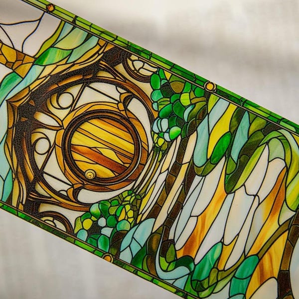 Round door Stained Glass Style Bookmark: Fantasy Book Lover Gift