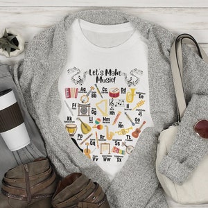 Music Teacher Alphabet Tee, Let&#39;s Make Music Teacher Shirt, Music ABC Tshirt, Teacher Alphabet Shirt, Music Teacher Tee, Music Teacher Gift