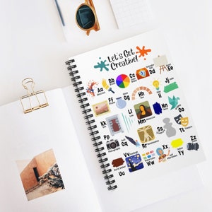 Art Teacher Alphabet Notebook, Let&#39;s Get Creative Teacher Notebook, Art ABC Notebook, Art Notebook, Art Teacher Gift, Artist ABC Notebook