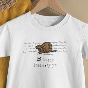 B is for Beaver alphabet animal shirt unusual animals ABC Kids Softstyle Tee