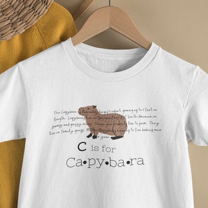 C is for Capybara Animal Alphabet Kids ABC Shirt
