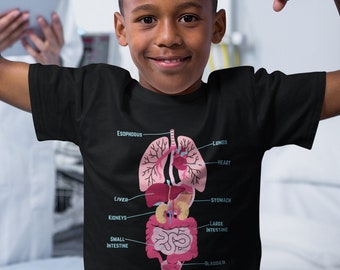 Inside My Body Kid's Science Shirt, Body Organs Science Shirt for Kids, Look Inside My Body Anatomy Tee for Kids