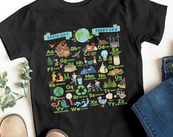 Toddler Earth Day T-shirt Earth Day Alphabet Shirt for Little Kids Earth Lover Tee for Earth Day