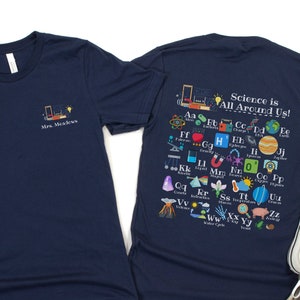 Personalisierte Wissenschaft Lehrer Shirt Wissenschaft Team Tshirt Wissenschaft Alphabet Shirt Wissenschaft T-Shirt mit Namen Personalisierung Lehrer Geschenk