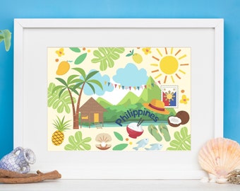 Philippines Printable, Visit the Philippines Printable Wall Art, Beautiful Philippines Digital Download, Printable Philippines Travel Art
