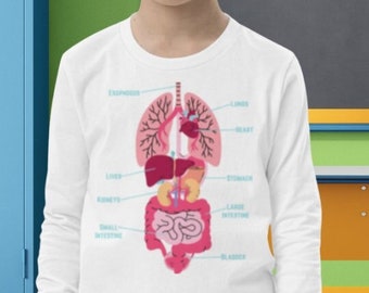 Inside My Body Kleinkind Langarmshirt, Body Organs Science Langarmshirt für Kleinkinder, Look Inside My Body Anatomy Langarmshirt