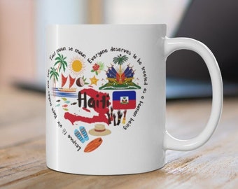 Help for Haiti Mug, Prayers for Haiti Mug, Haitian Refugee Mug, Everyone Deserves to Be Treated as a Human, Hope Gives Us Life, Haiti Mug