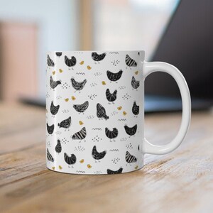 Chickens Everywhere Mug, Chicken Lover Mug, Hens and Chicks Mug,  Homestead Farm Life Mug, Chicken Coffee Cup, Chicken Print Coffee Mug