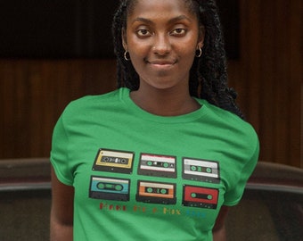 Make Me a Mix Tape Retro Cassette Tape Shirt Unisex Jersey Short Sleeve Tee