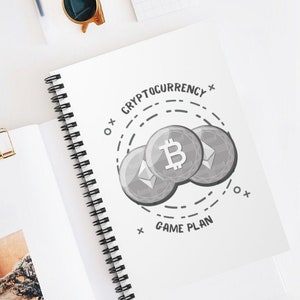 Cryptocurrency Game Plan Bitcoin Ethereum Spiral Notebook - Ruled Line