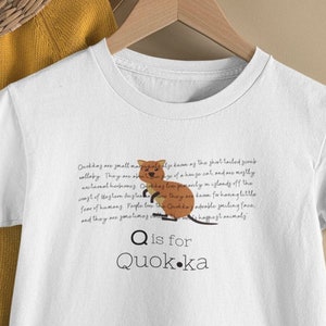 Q is for Quokka Shirt, A-Z Animal Alphabet Tee, Educational ABC Kid&#39;s Shirt XS-XL, Back to School Shirt, Kid&#39;s Quokka Tee, Quokka Shirt