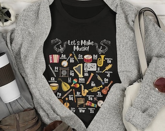 Music Teacher Alphabet Tee, Let's Make Music Teacher Shirt, Music ABC Tshirt, Teacher Alphabet Shirt, Music Teacher Tee, Music Teacher Gift