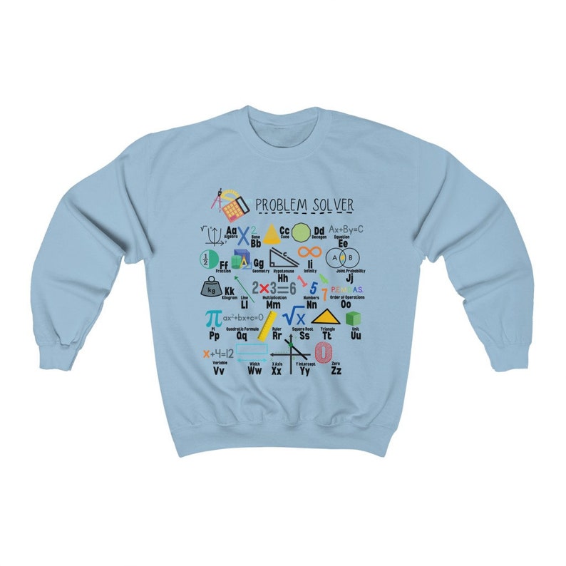 Math Sweaters Math Teacher Alphabet Sweatshirt, Problem Solver Math Teacher Shirt ...