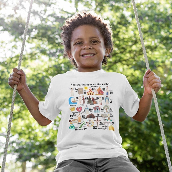 Bible Alphabet Toddler Shirt, Kids Bible ABC Shirt, Kids Christian Shirt, Christian Toddler Shirt, Toddler Jesus Tshirt, Toddler Easter Tee