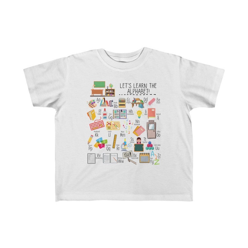 Back to School Alphabet Tee, Kindergarten Shirt, Preschool shirt, Toddler ABC Shirt, Alphabet shirt, ABC Shirt, A-Z Toddler Tee image 3