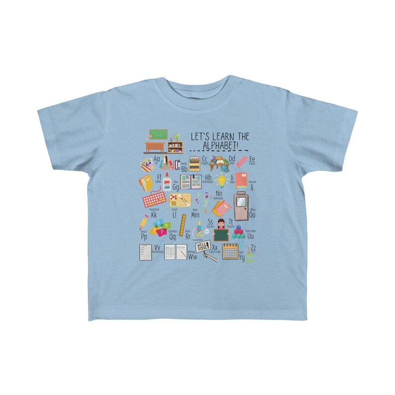 Back to School Alphabet Tee, Kindergarten Shirt, Preschool shirt, Toddler ABC Shirt, Alphabet shirt, ABC Shirt, A-Z Toddler Tee image 5