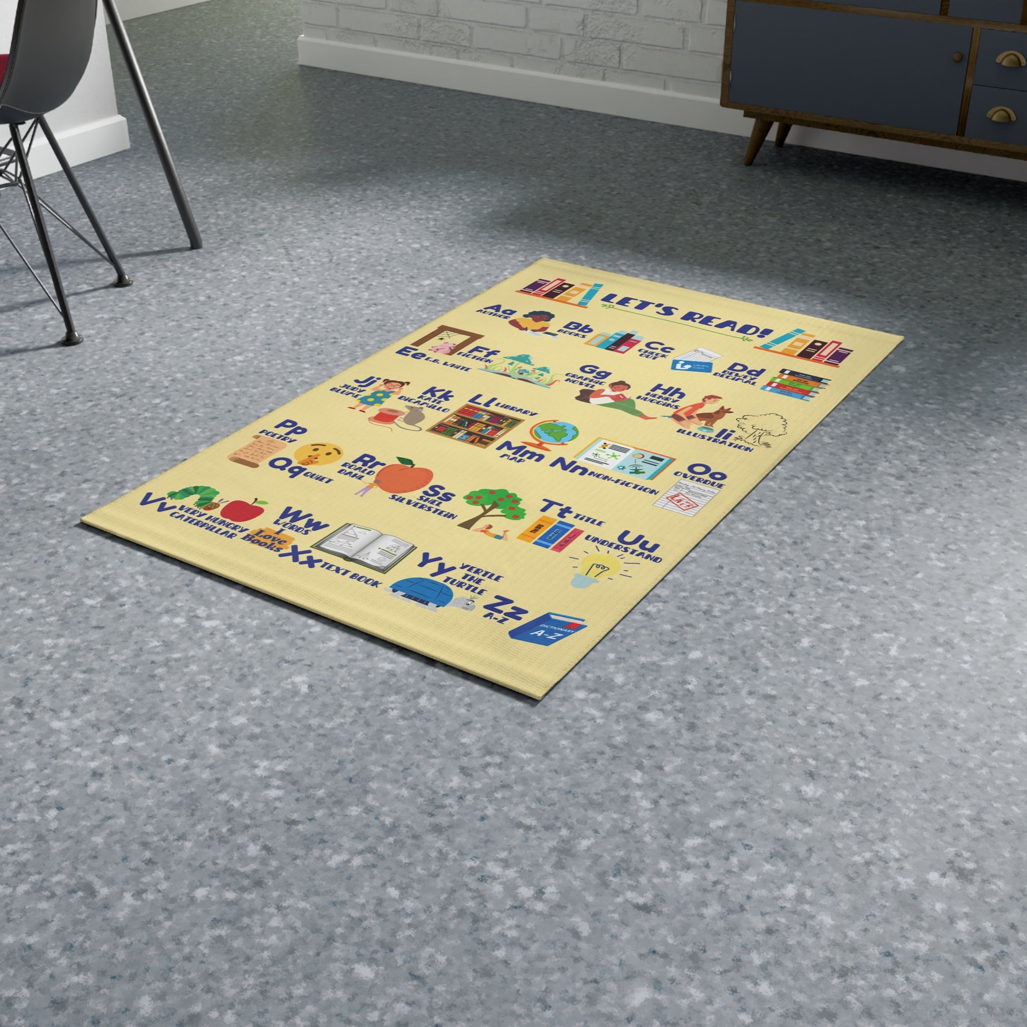 Red Alphabet Rug Reading Alphabet Classroom Reading Rug, Reading Nook Rug, All About ...