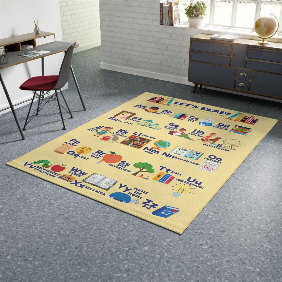 Reading Alphabet Classroom Reading Rug, Reading Nook Rug, All About