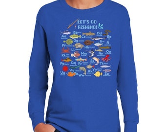 Let's Go Fishing Fish Alphabet Shirt for Kids, Kids Fishing ABC