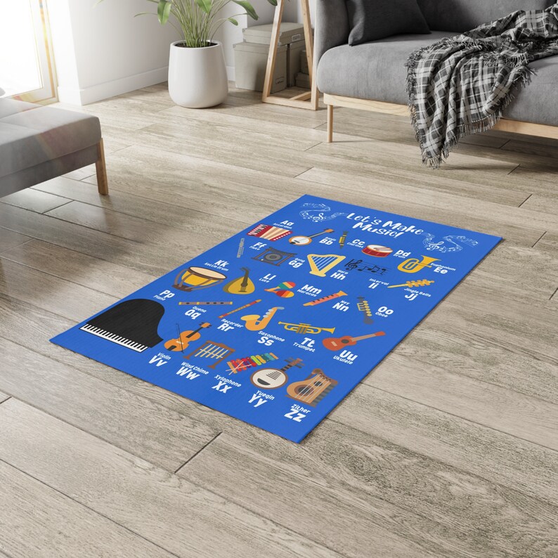 Music Alphabet Classroom Rug, Kids' Music ABC Rug, Musical Instruments Alphabet Rug, Music Class Alphabet Rug, Elementary Music ABC Rug image 4