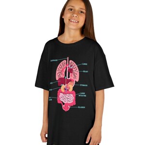 Camiseta Infantil "Veja o Interior do Meu Corpo", Camiseta Infantil com Tema de Ciências e Órgãos do Corpo, Camiseta Infantil com Tema de Anatomia e Órgãos do Corpo imagem 4