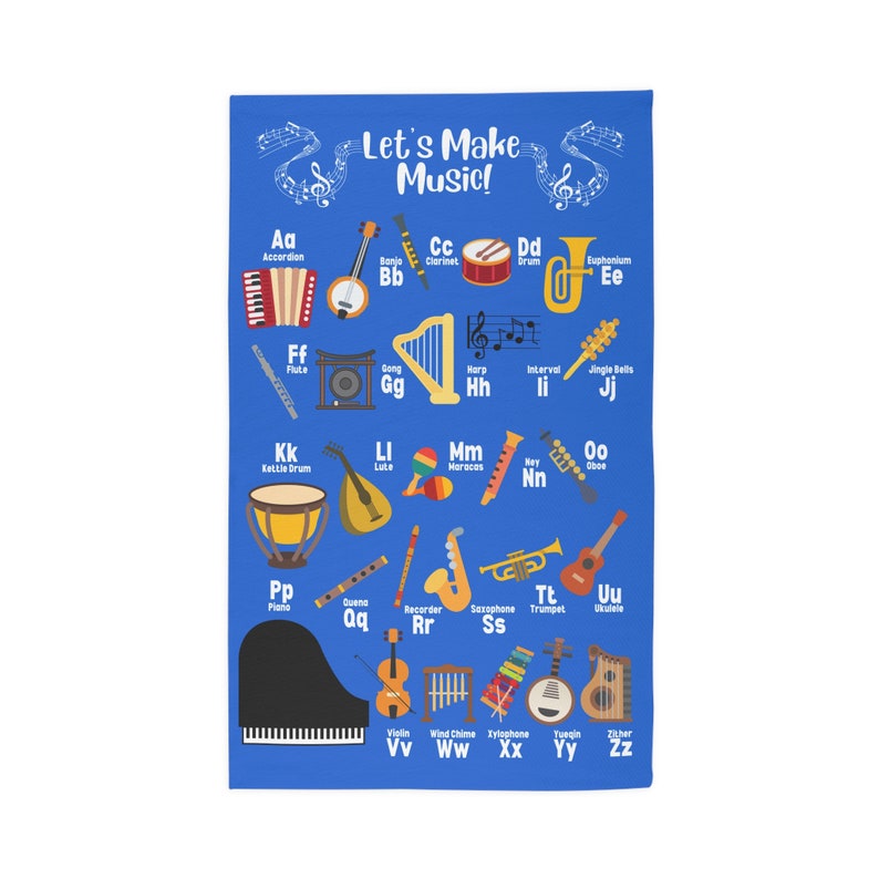 Music Alphabet Classroom Rug, Kids' Music ABC Rug, Musical Instruments Alphabet Rug, Music Class Alphabet Rug, Elementary Music ABC Rug image 5