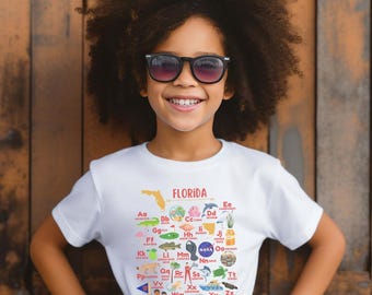 フロリダ アルファベット シャツ 子供用 家族旅行 フロリダ ABC Tシャツ フロリダ旅行シャツ アルファベット Tシャツ